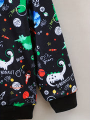 Space Dinosaur Boys Hooded Sweatshirt