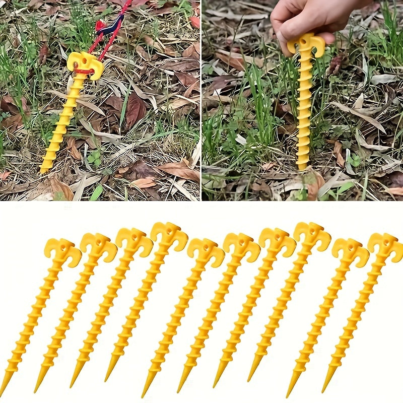 10pcs Plastic Ground Nails for Canopy Tent Outdoor Mountaineering Camping