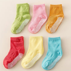 6 Pairs Unisex Multicolor Non-slip Mid Tube Socks