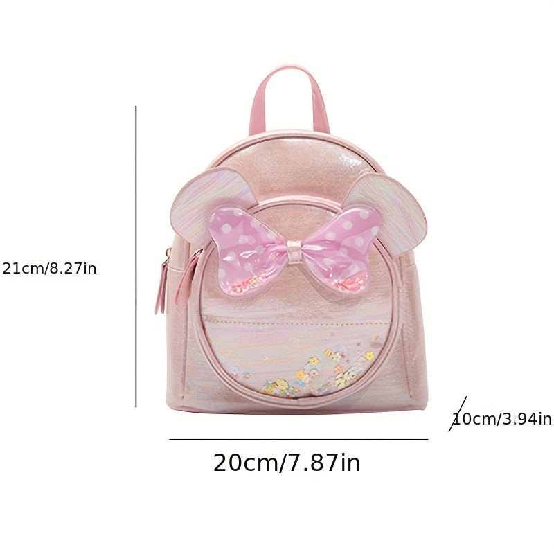 Cartoon Cat Bow Decor Casual Backpack for Kids