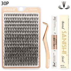 320pcs Natural DD Curling False Eyelash Extension Kit with Lash Curler