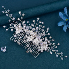 Silvery Rhinestone Bridal Hair Comb for Weddings