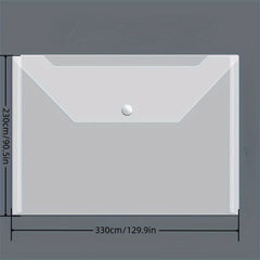 Pp Material Button Bag Transparent Document Bag A4 Storage Bag File Bag 20pcs