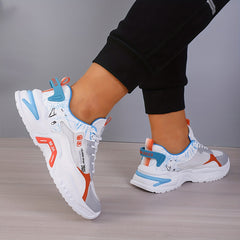 Men's Colour Block Chunky Shoes, Lace Up Sneakers
