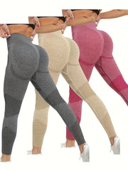 3pcs Butt Lifting Leggings Elastic Gym Booty Tights Women's Activewear