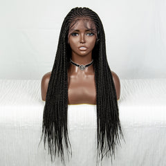 Synthetic Box Braided Lace Wig Knotless Cornrow Braids with Baby Hair