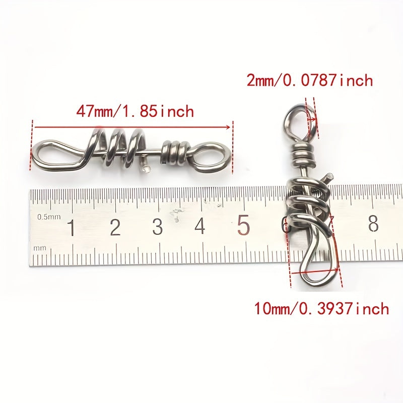 5pcs Stainless Steel Swivel Ring Fishing Rigs Hook Connector
