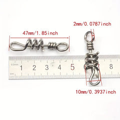 5pcs Stainless Steel Swivel Ring Fishing Rigs Hook Connector