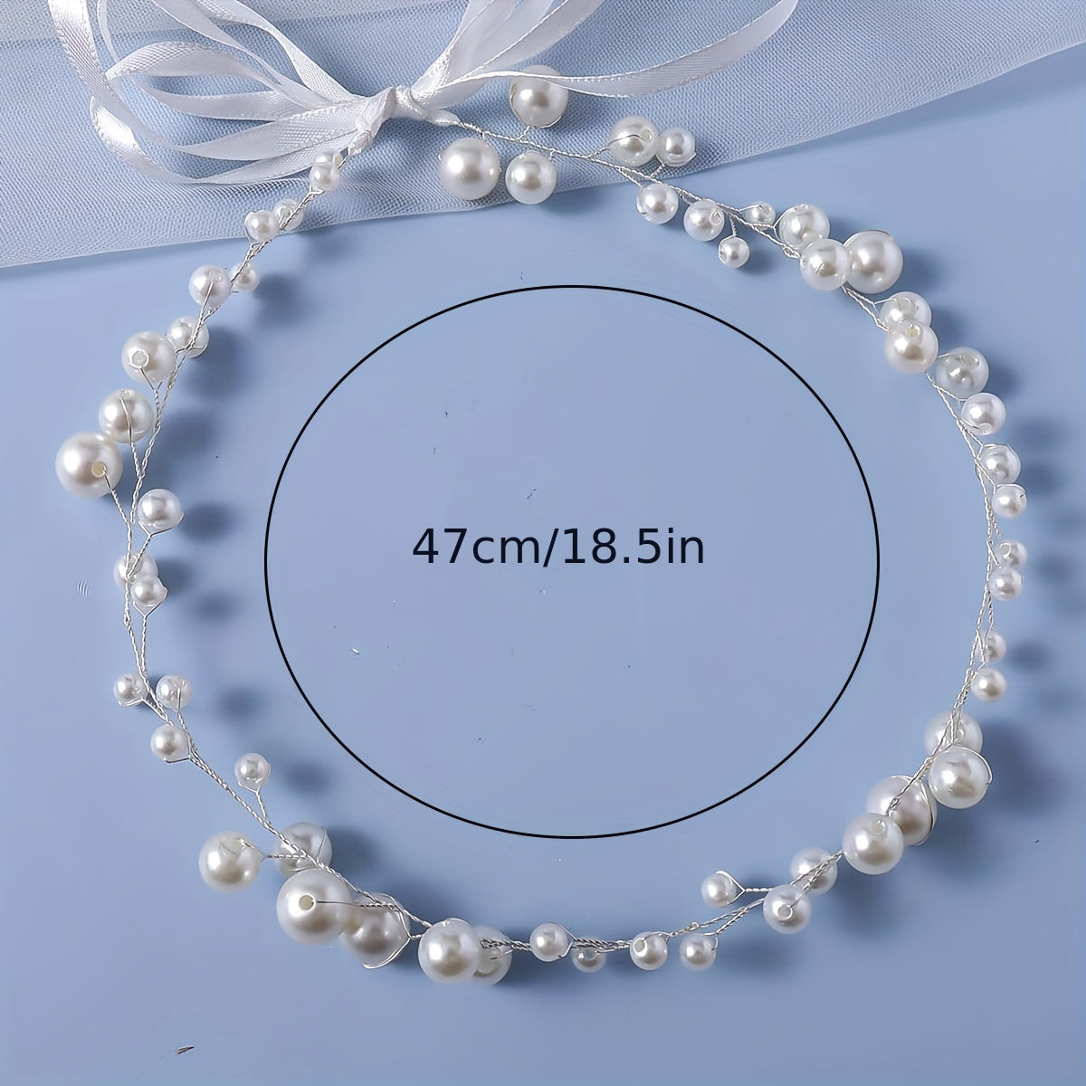 Faux Pearl Headband Long Hair Rattan Bridal Hair Accessories