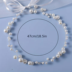 Faux Pearl Headband Long Hair Rattan Bridal Hair Accessories