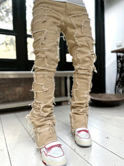 Street Style Denim Pants With Tassels Decoration For Men