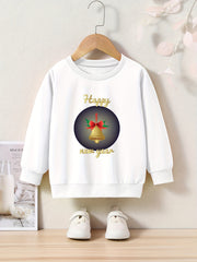 OERYUI Toddler Cartoon Bell & HAPPY YEAR Sweatshirt Top