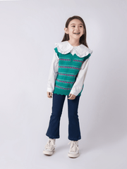 MARC&JANIE Girls Lace Lapel Cotton Shirt