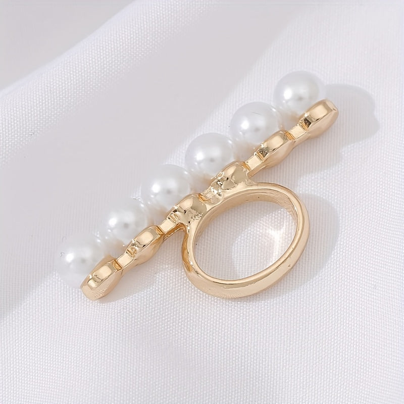 Faux Pearl Scarf Shawl Buckle Clip T shirt Tie Clips