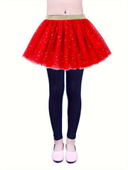 2pcs Sequin Tutu Skirt Leggings Set for Ballet Christmas Party Girls