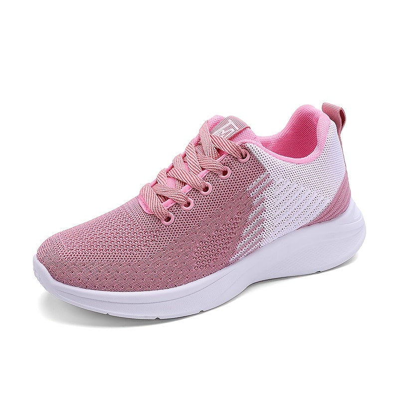Women's Breathable Knit Sneakers Low Top Round Toe Casual Shoes
