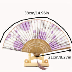 Men's Chinese Dance Fan Bamboo Silk Cloth