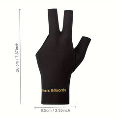 3pcs Left Hand Billiard Gloves Elastic Breathable Fabric Anti-slip Palm Pad