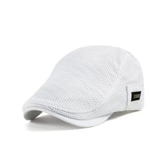 Breathable Mesh Work Cap Adjustable Beret Hat for Outdoors