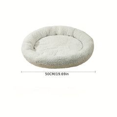 Soft Plush Round Cat Bed Bolster Nest - Pet Supplies