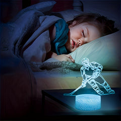 Hockey Player 3D Night Light 16 Colors Remote Control Room Decor