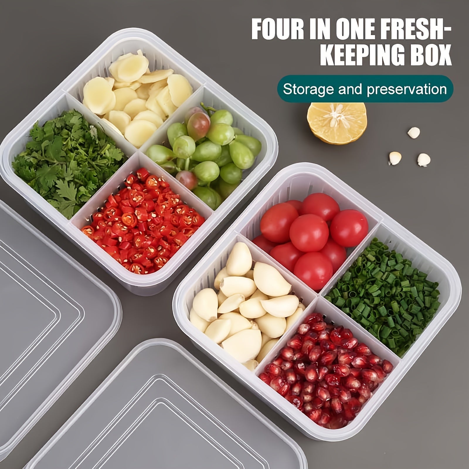 Refrigerator Fresh-keeping Drain Box Vegetable Storage Organizer