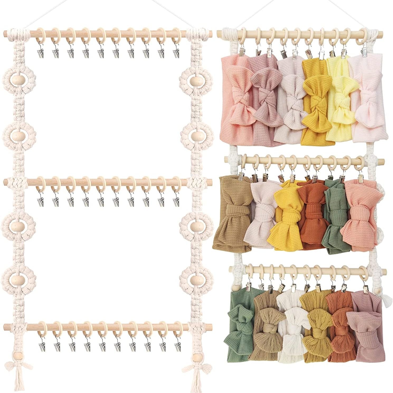 Boho Hair Accessory Holder Wall Hanging
