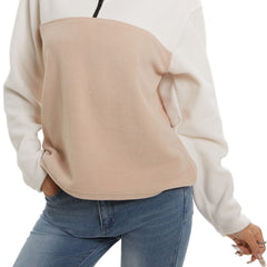 Half Zipper Casual Pullover Sweatshirt Mock Neck Activewear