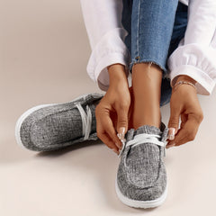 Women's Casual Canvas Shoes Lace Up Low Top Slip On Loafers