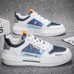 Men's Alphabet Detail Skate Shoes Wear resistant Non Slip Casual Shoes