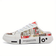 Men's Graphic Slip-On Mule Shoes