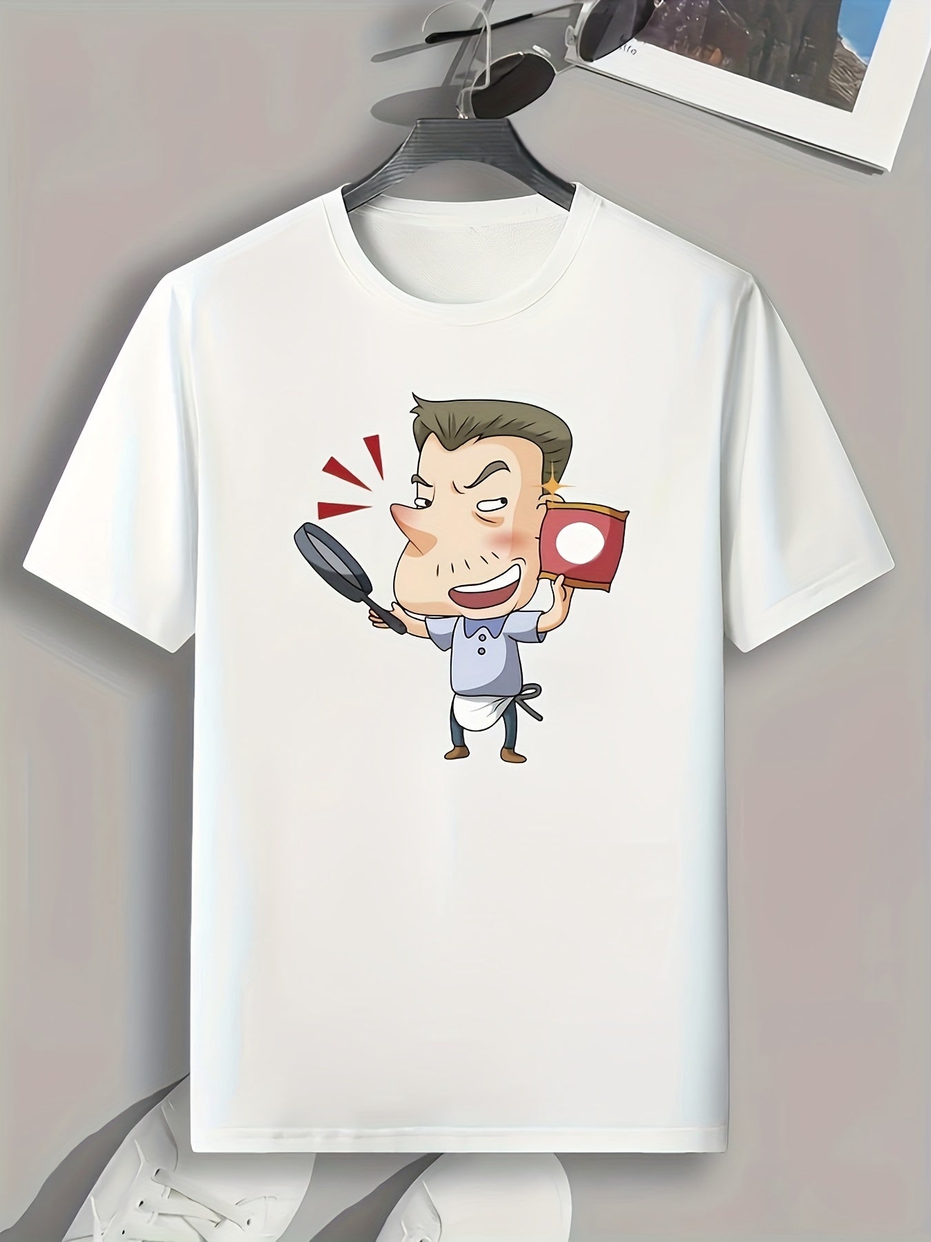 Cartoon Boy Print Men's T-shirt for Summer