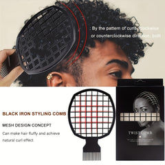 Hair Sponge Set Afro Hair Sponge Barber Brush Pick and Twist Comb for Girls