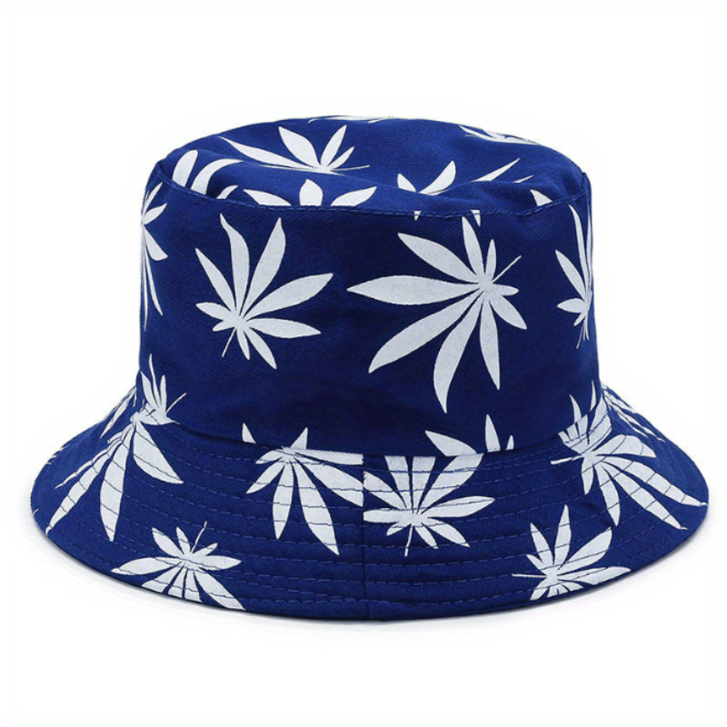 Leaf Print Bucket Hat Hip Hop Sunscreen Basin Hats Lightweight Fisherman Cap