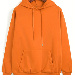 Solid Kangaroo Pocket Hoodie Casual Long Sleeve Hoodies Sweatshirt