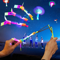 10pcs LED Light Arrow Rocket Helicopter Flying Toy Party Fun Gift