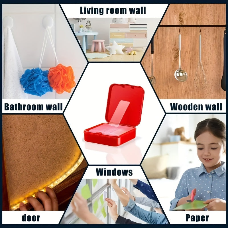 4 Boxes Double Sided Tape 60pcs Strong Reusable Transparent Poster Carpet Tape