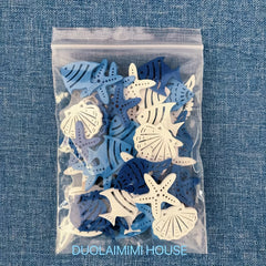 50pcs Mediterranean Wooden Craft Shapes for Beach Weddings Coastal Home Decor