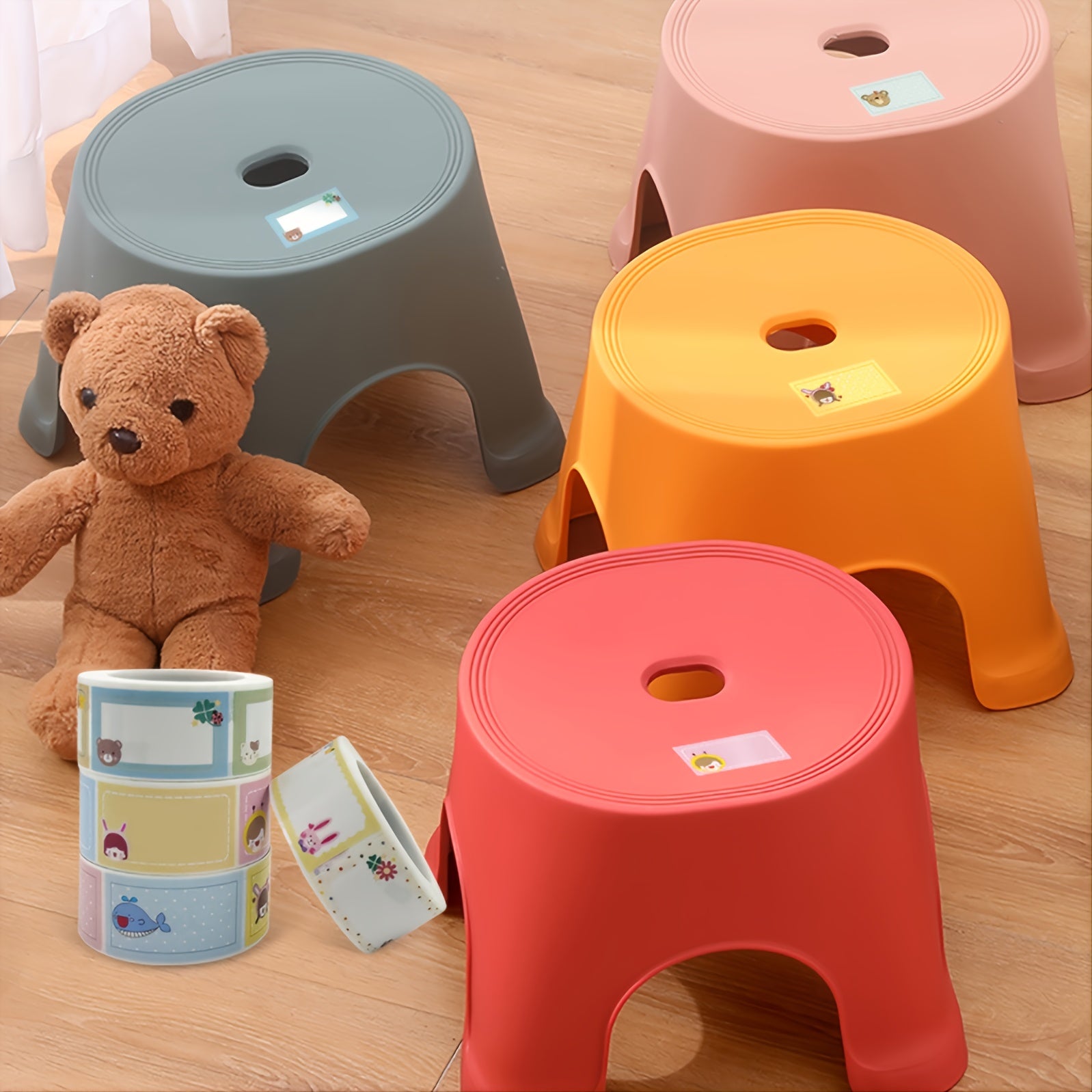 250pcs Cartoon Name Tag Stickers Roll