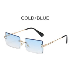 Gradient Square Rimless Sunglasses for Women