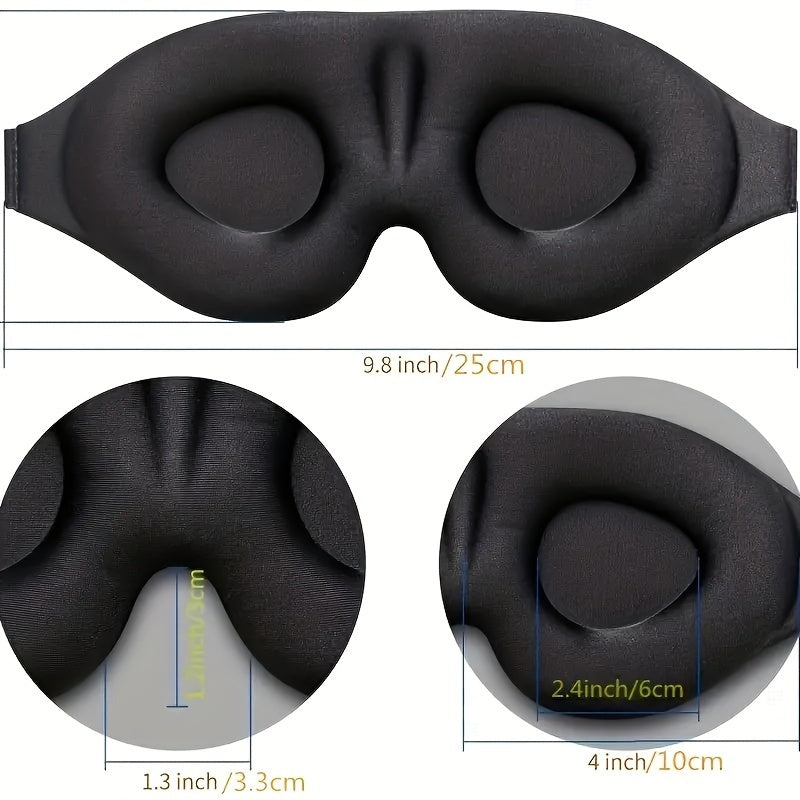 3D Contoured Sleep Eye Mask Soft Comfort Eye Shade Cover