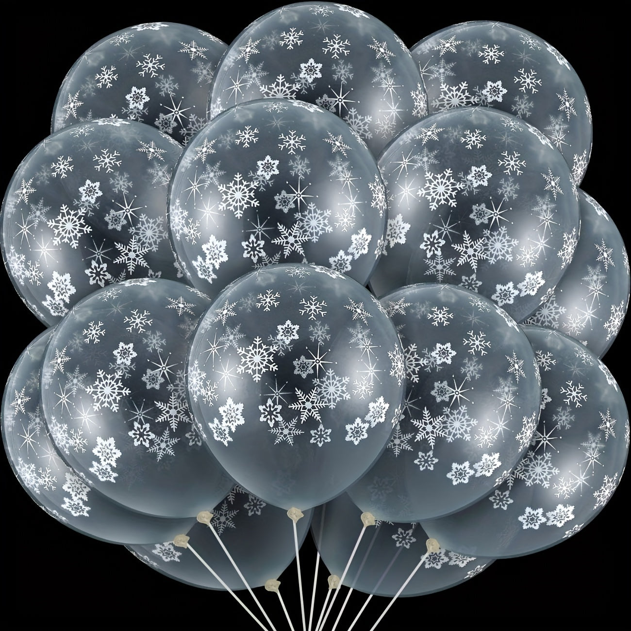 40pcs Snow Balloons Winter Clear Snow Latex Balloon