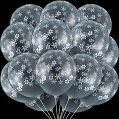 40pcs Snow Balloons Winter Clear Snow Latex Balloon