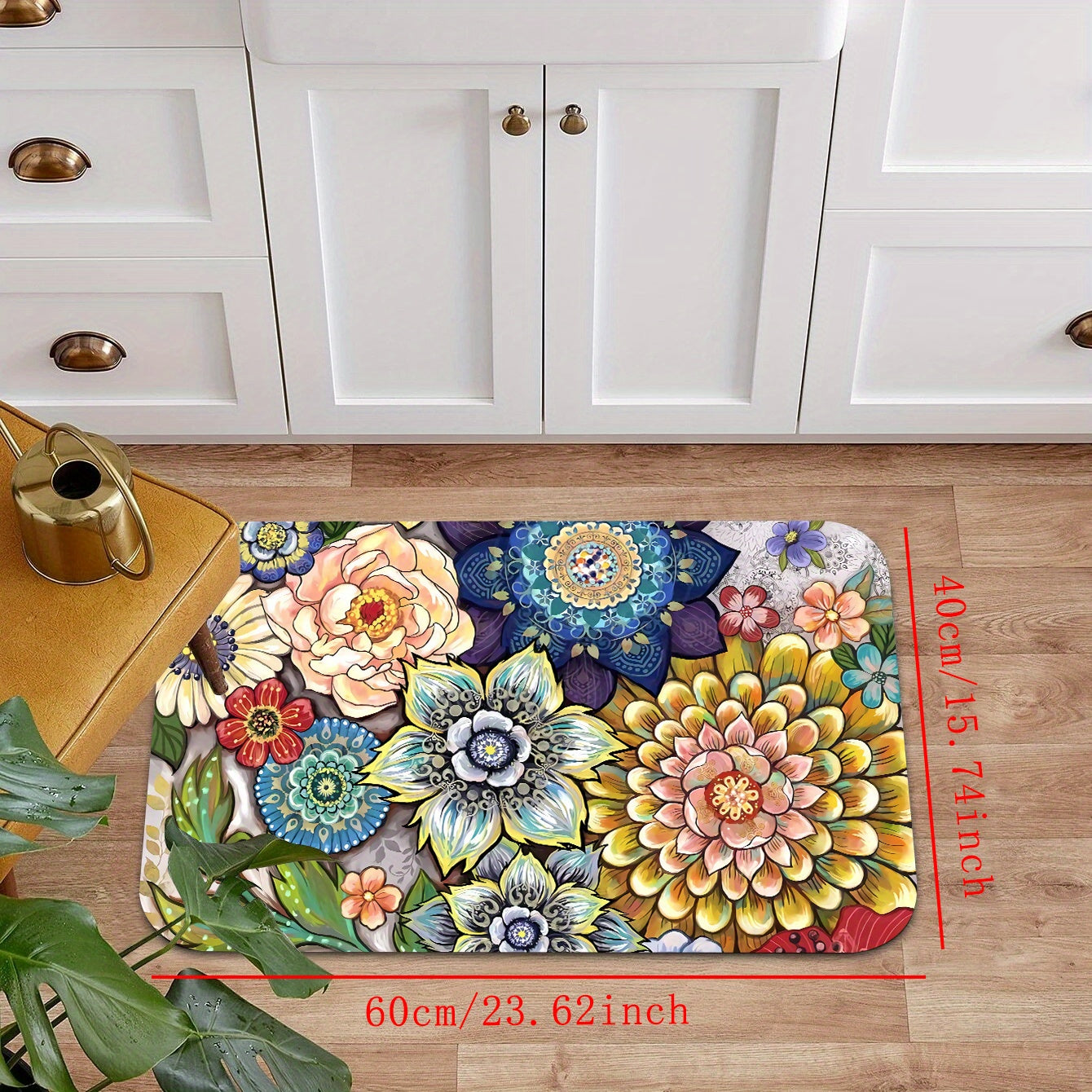 Flowers Meaty Kitchen Rug Flowers And Plants Kitchen Floor Mats