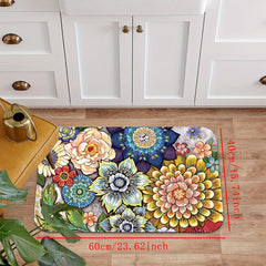 Flowers Meaty Kitchen Rug Flowers And Plants Kitchen Floor Mats