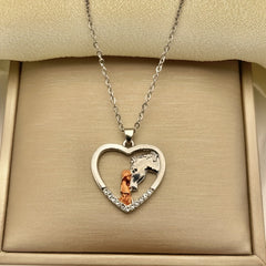 Heart Horse Pendant Necklace for Friends, Boys and Girls