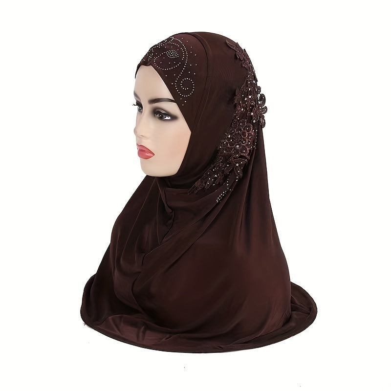 Girl's Lace Brim Headscarf for Daily & Leisure