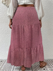 Boho Skirt Women's Plus Paisley Print High Rise A line Maxi Skirt