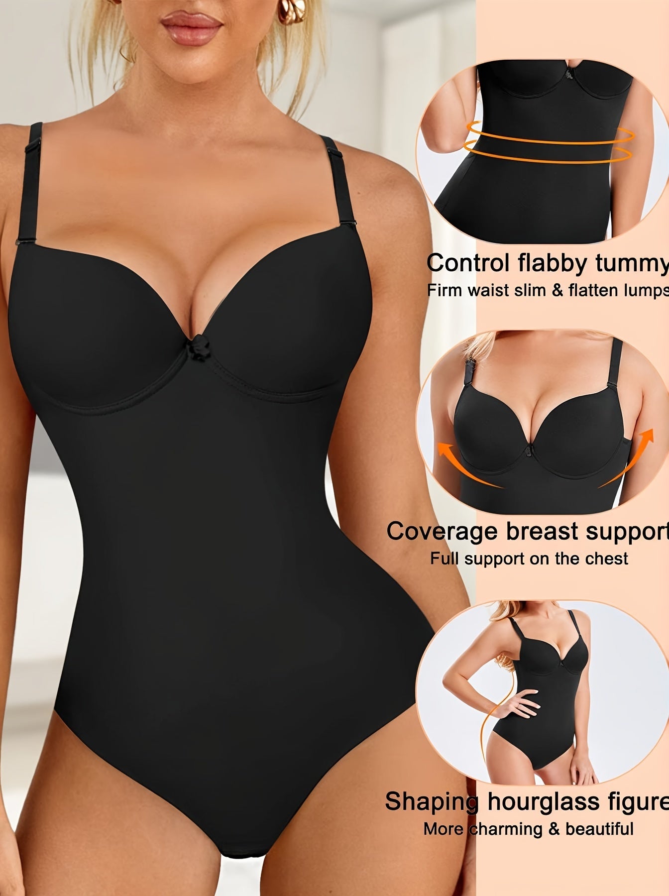 Push Up Tummy Control Body Shaper Bodysuit