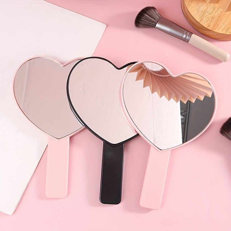 Heart Shaped Handheld Makeup Mirror Portable Travel Mirror